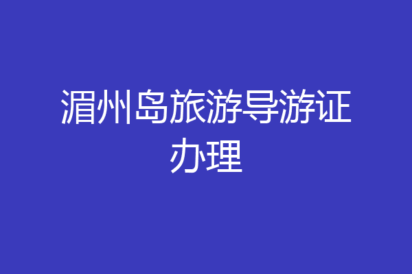 湄州岛旅游导游证办理