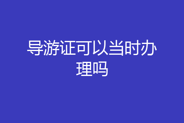 导游证可以当时办理吗