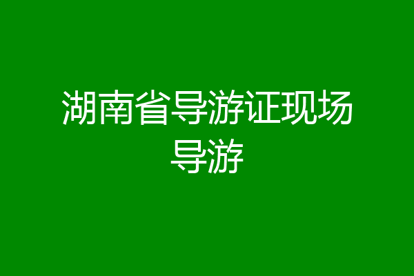 湖南省导游证现场导游