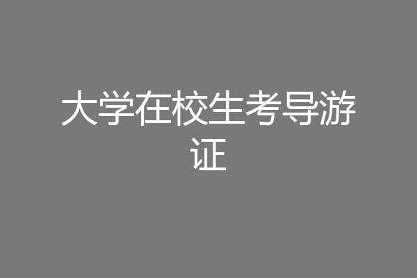 大学在校生考导游证