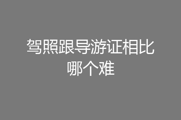 驾照跟导游证相比哪个难