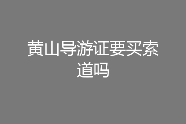 黄山导游证要买索道吗