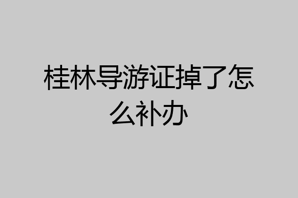 桂林导游证掉了怎么补办