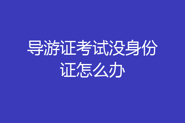 导游证考试没身份证怎么办
