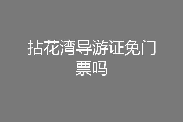 拈花湾导游证免门票吗