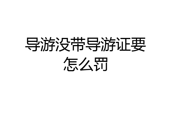导游没带导游证要怎么罚