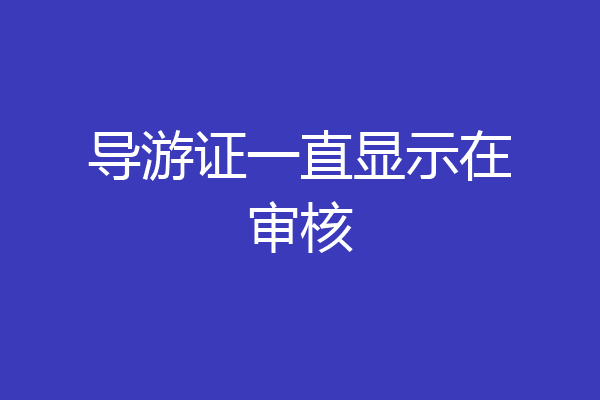 导游证一直显示在审核