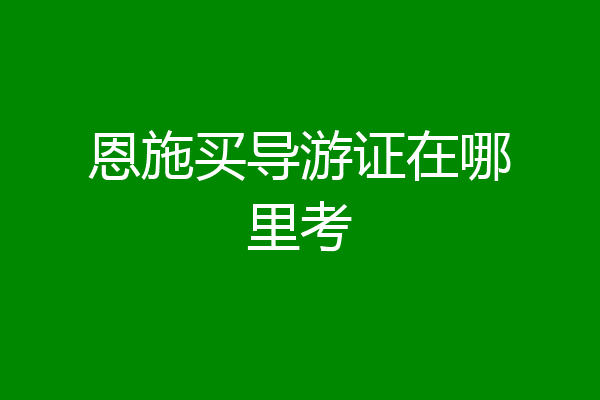 恩施买导游证在哪里考