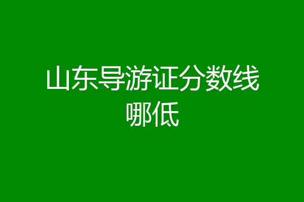 山东导游证分数线哪低