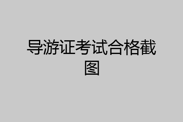 导游证考试合格截图