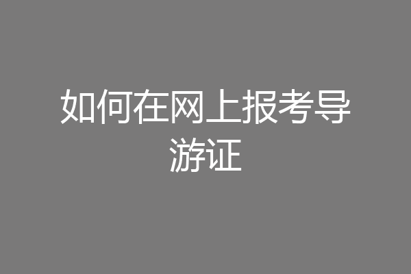 如何在网上报考导游证
