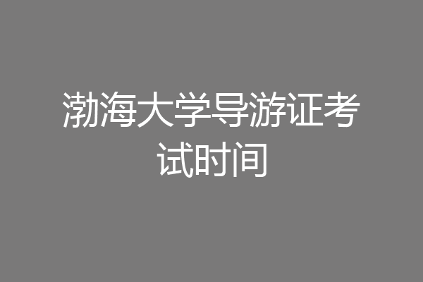 渤海大学导游证考试时间