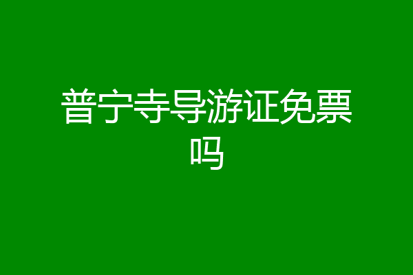 普宁寺导游证免票吗