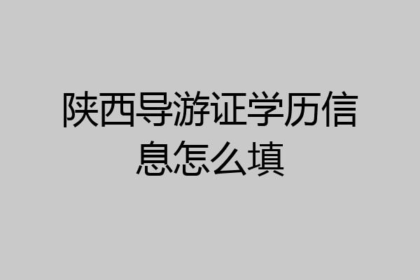 陕西导游证学历信息怎么填