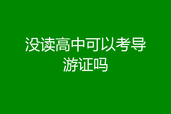 没读高中可以考导游证吗