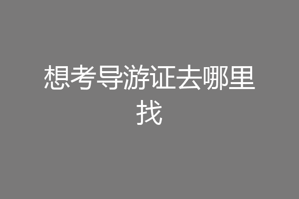 想考导游证去哪里找