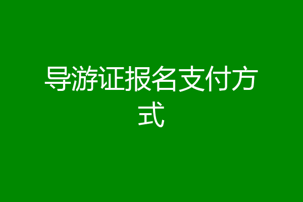 导游证报名支付方式