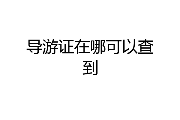 导游证在哪可以查到