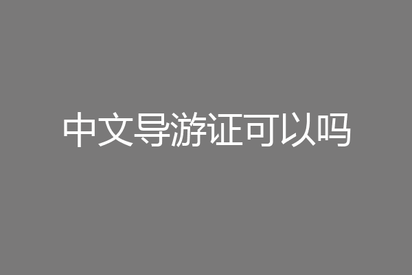 中文导游证可以吗