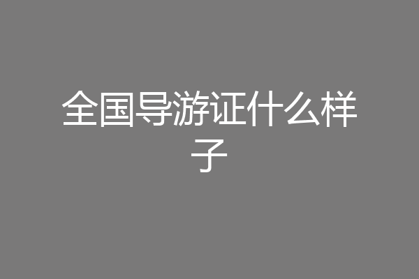 全国导游证什么样子