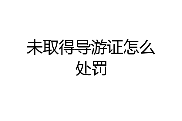 未取得导游证怎么处罚