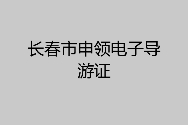 长春市申领电子导游证