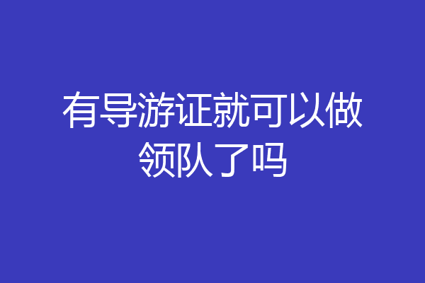 有导游证就可以做领队了吗
