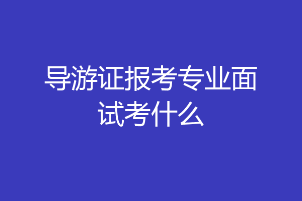 导游证报考专业面试考什么