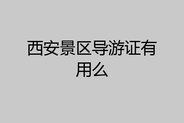 西安景区导游证有用么