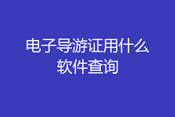 电子导游证用什么软件查询