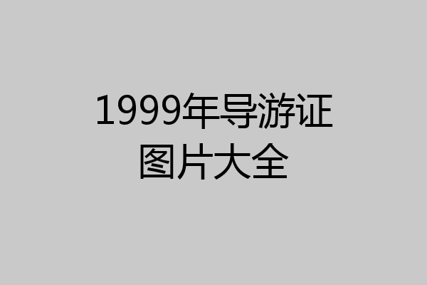 1999年导游证图片大全