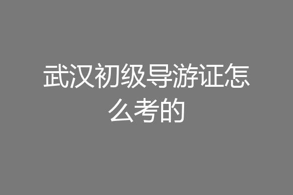 武汉初级导游证怎么考的