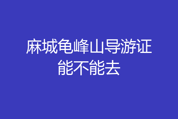 麻城龟峰山导游证能不能去