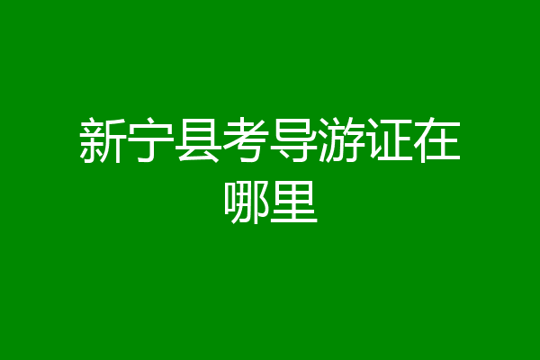 新宁县考导游证在哪里