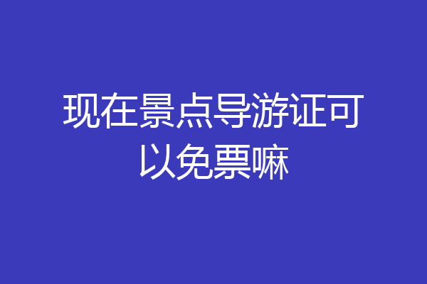 现在景点导游证可以免票嘛