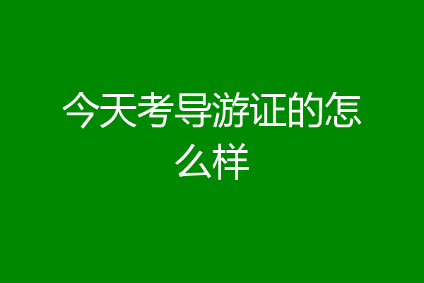 今天考导游证的怎么样
