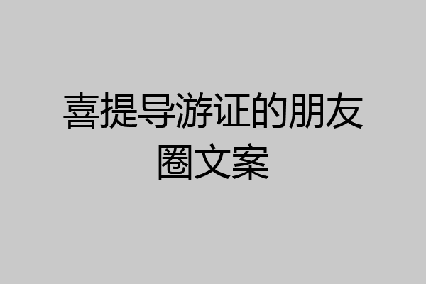 喜提导游证的朋友圈文案
