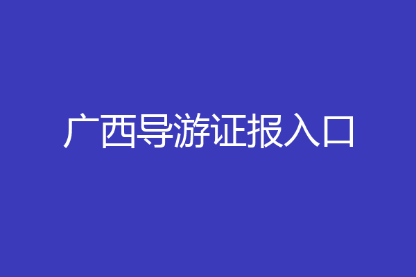 广西导游证报入口
