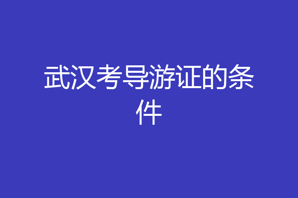 武汉考导游证的条件