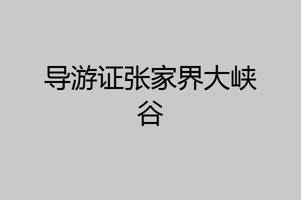导游证张家界大峡谷