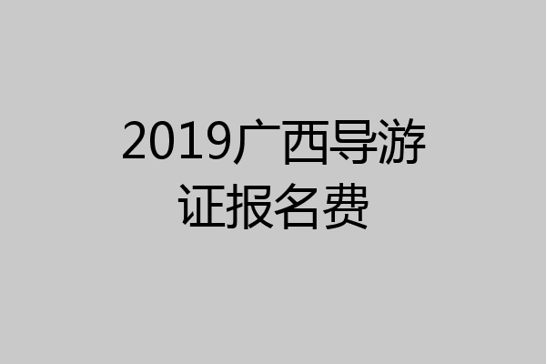 2019广西导游证报名费