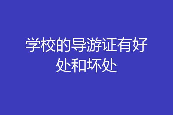学校的导游证有好处和坏处