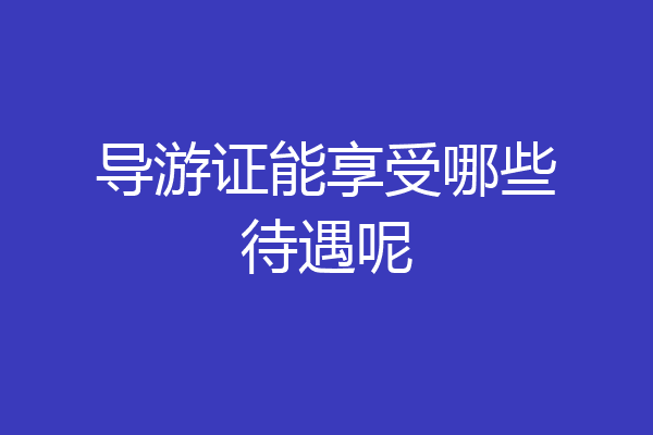 导游证能享受哪些待遇呢