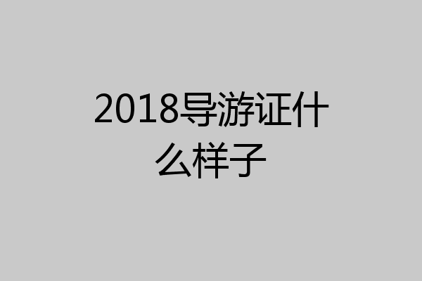 2018导游证什么样子