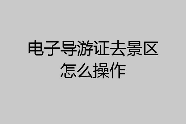 电子导游证去景区怎么操作