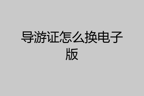 导游证怎么换电子版