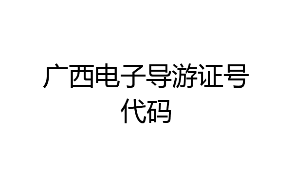 广西电子导游证号代码