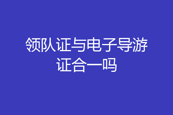 领队证与电子导游证合一吗
