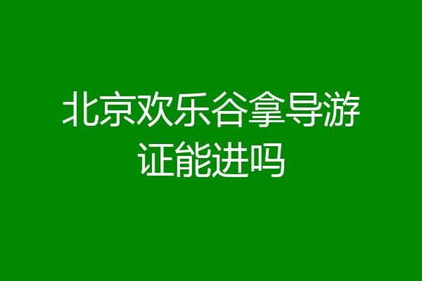 北京欢乐谷拿导游证能进吗