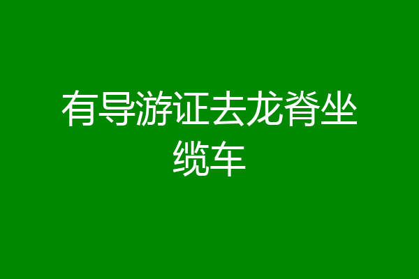 有导游证去龙脊坐缆车